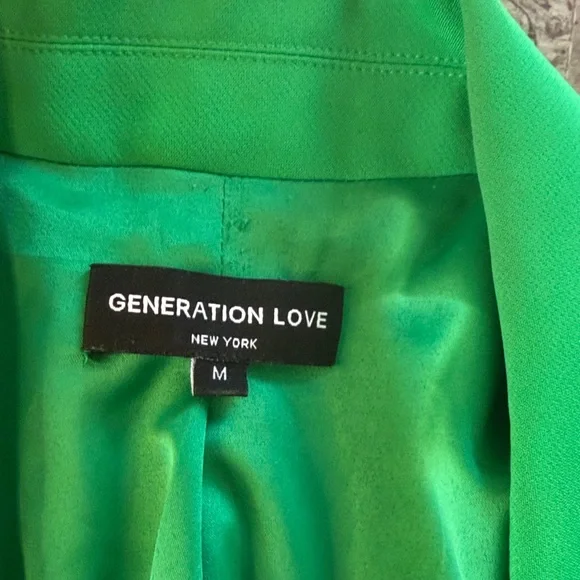 Generation Love Green Blazer with Gold Buttons Medium - Picture 2 of 5